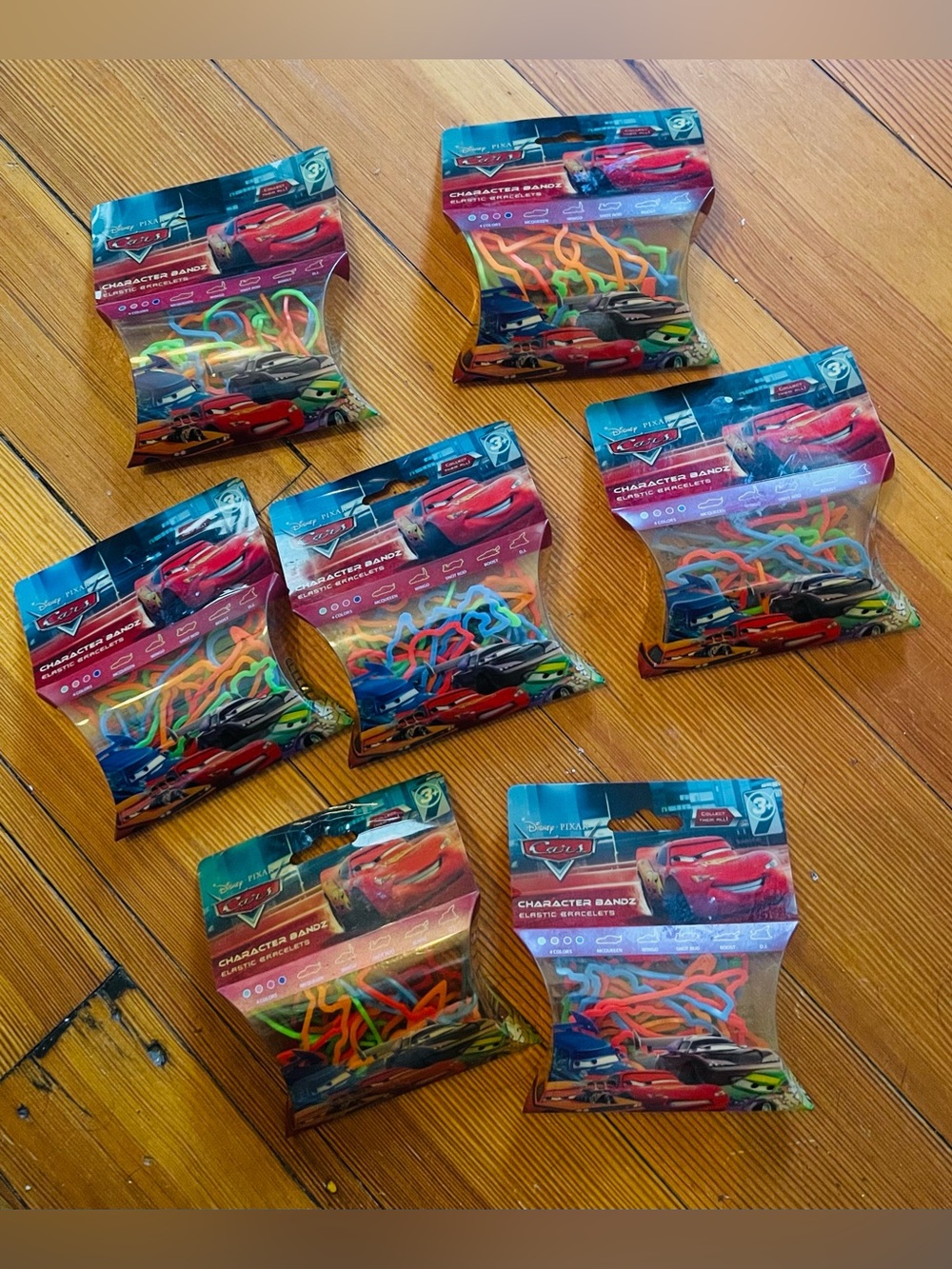Disney Pixar Cars Character Bandz Unopened Packs - Lot of 7 NEW